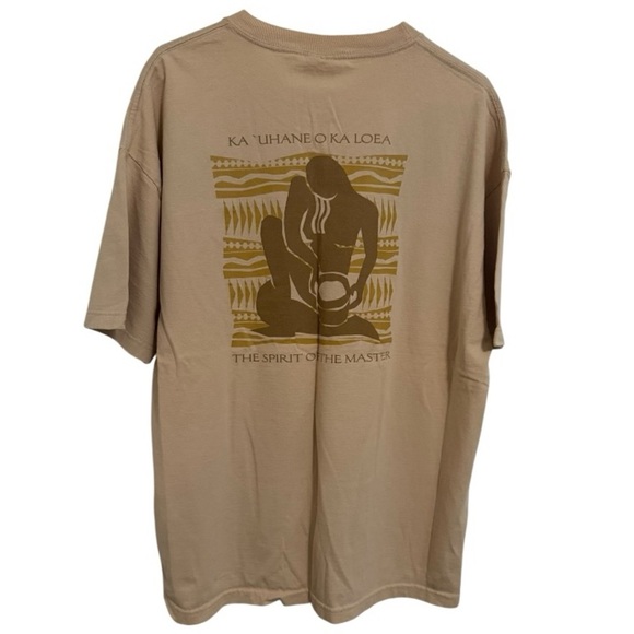 Aloha Festivals Rare Vintage Y2K Hawaii Graphic Alstyle Tee Tan 2XL - Picture 3 of 4